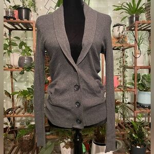 AEO Gray Button-Up Cardigan